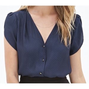 Tulip Sleeve Button-Down Blouse